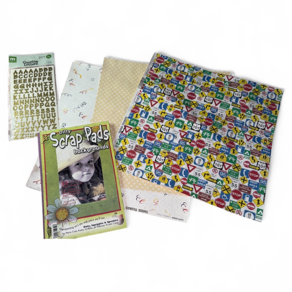 NWOT’s Colorful Scrapbook Paper and Stickers Set